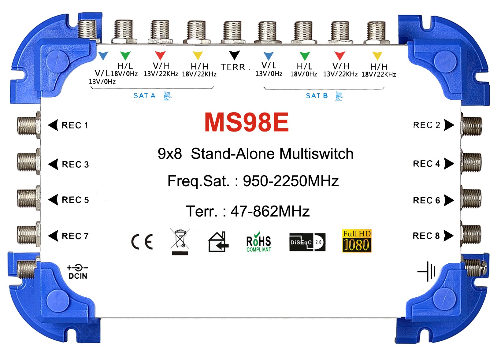 9x8  satellite multi-switch, Stand-Alone multiswitch